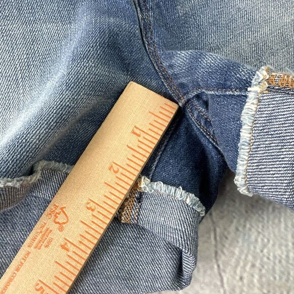 J. Crew Distressed High Rise Light Wash Cuffed Denim Shorts Blue Women's Size 29 - Picture 9 of 9